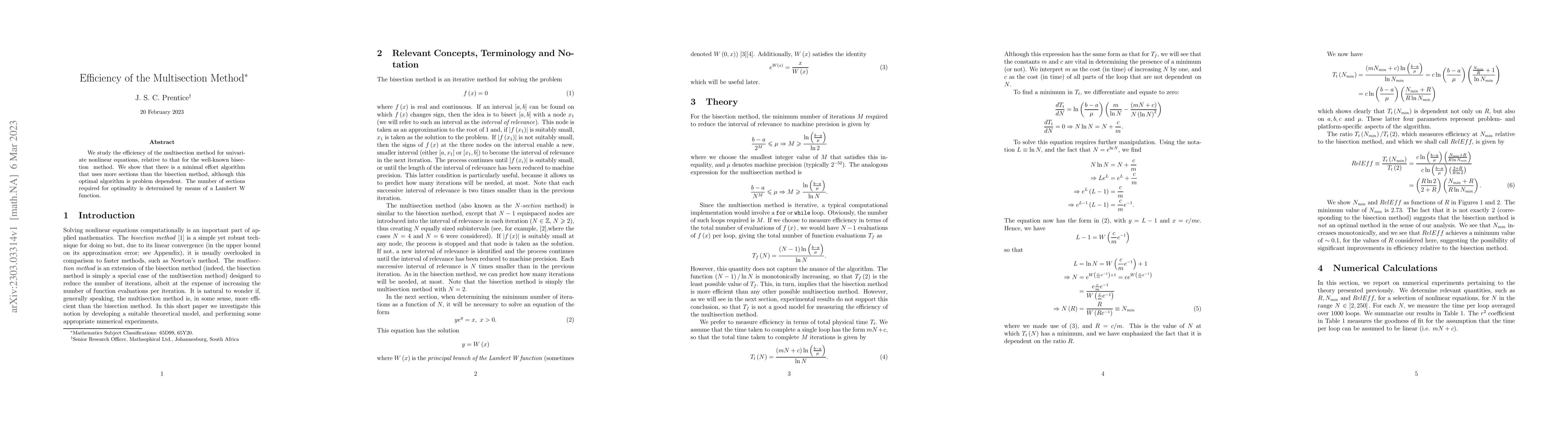 Thumbnail for Efficiency of the Multisection Method