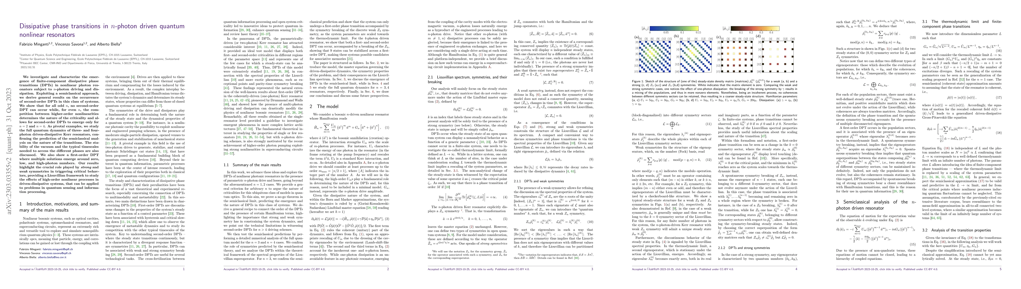 Thumbnail for Dissipative phase transitions in $n$-photon driven quantum nonlinear
  resonators