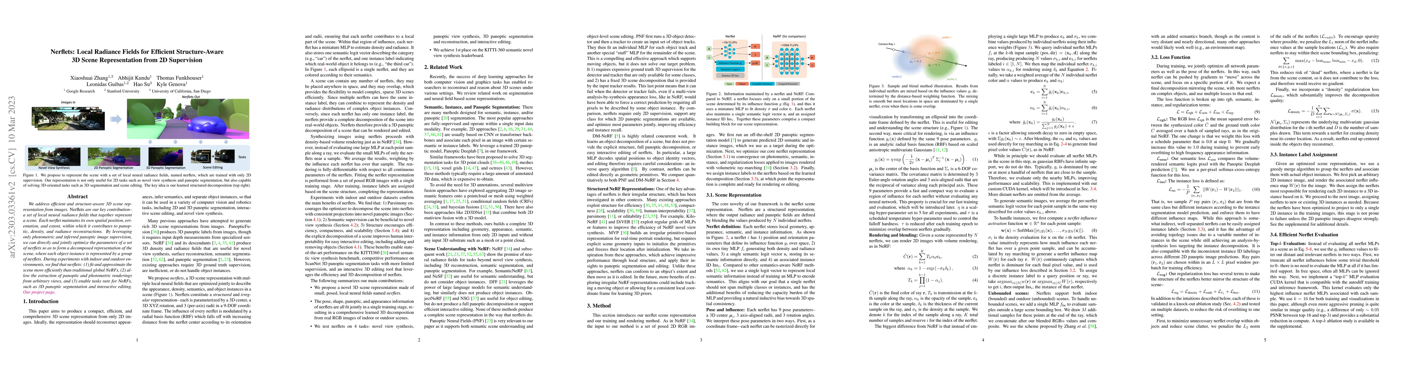 Thumbnail for Nerflets: Local Radiance Fields for Efficient Structure-Aware 3D Scene
  Representation from 2D Supervision
