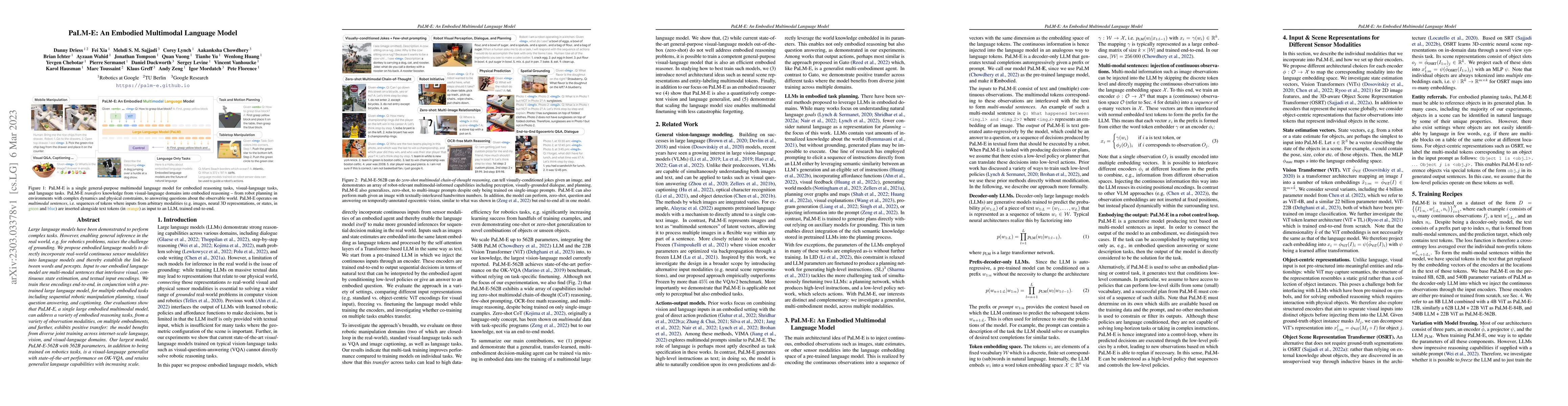 Thumbnail for PaLM-E: An Embodied Multimodal Language Model