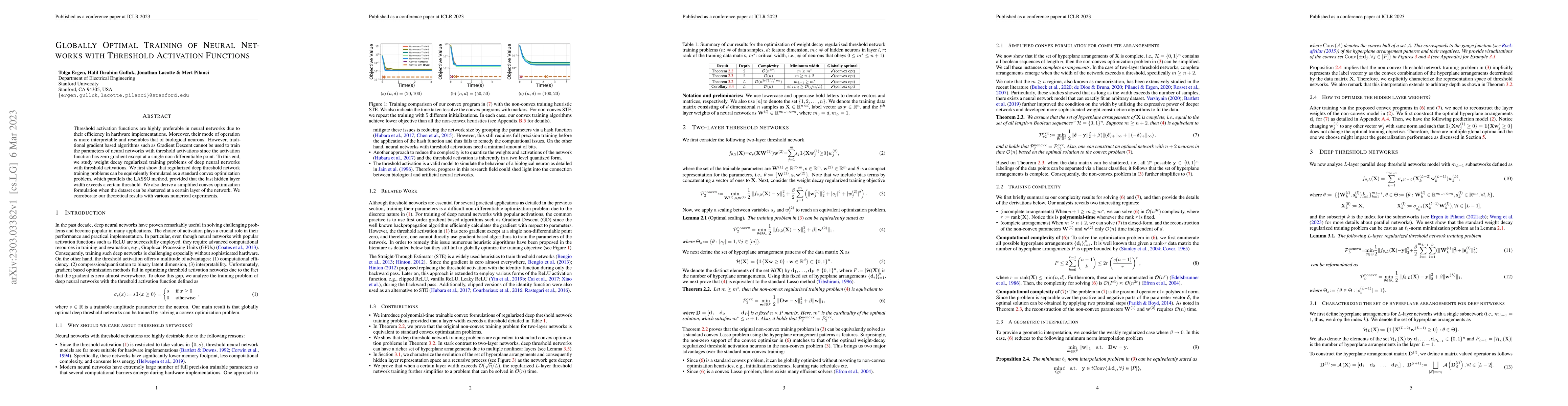Thumbnail for Globally Optimal Training of Neural Networks with Threshold Activation
  Functions