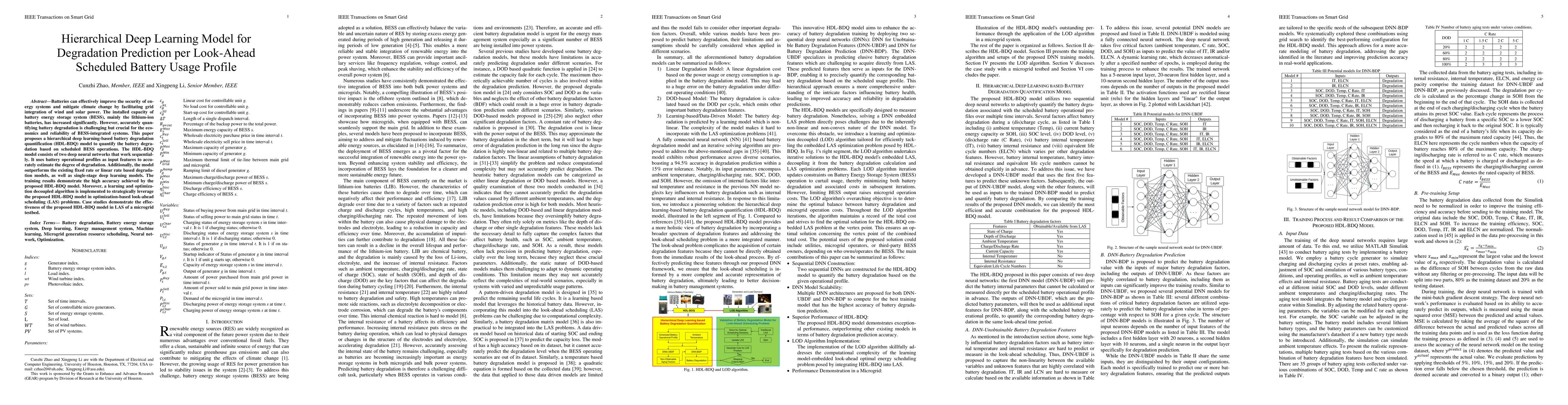 Thumbnail for Hierarchical Deep Learning Model for Degradation Prediction per
  Look-Ahead Scheduled Battery Usage Profile