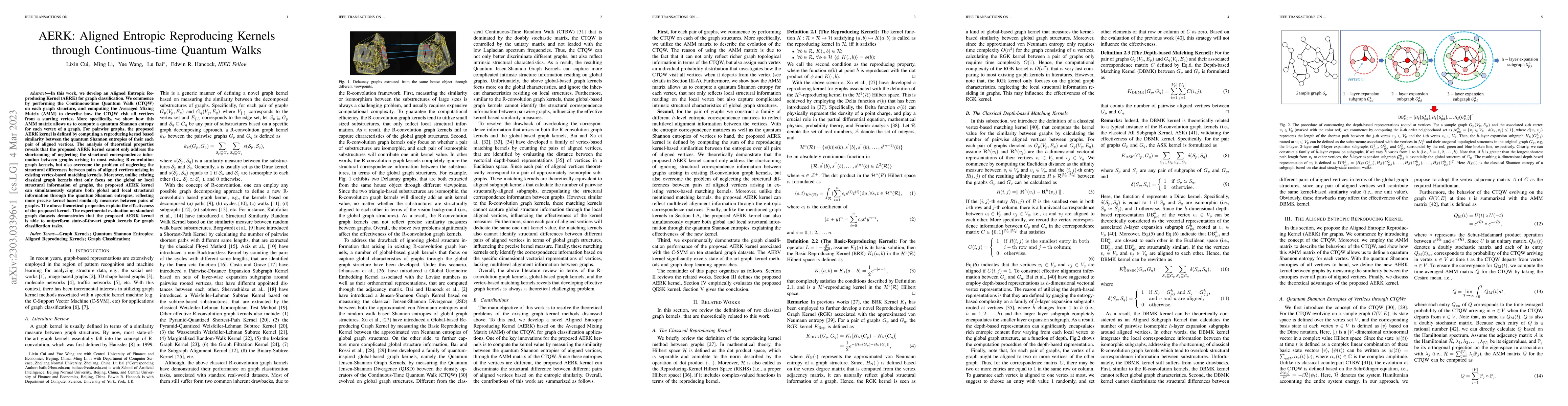 Thumbnail for AERK: Aligned Entropic Reproducing Kernels through Continuous-time
  Quantum Walks