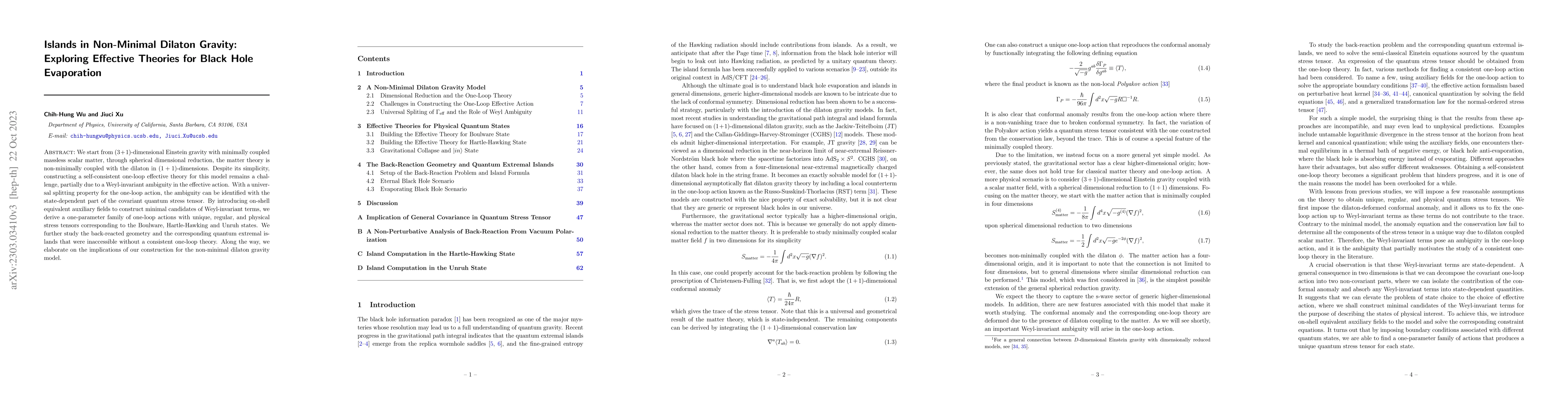 Thumbnail for Islands in Non-Minimal Dilaton Gravity: Exploring Effective Theories for
  Black Hole Evaporation