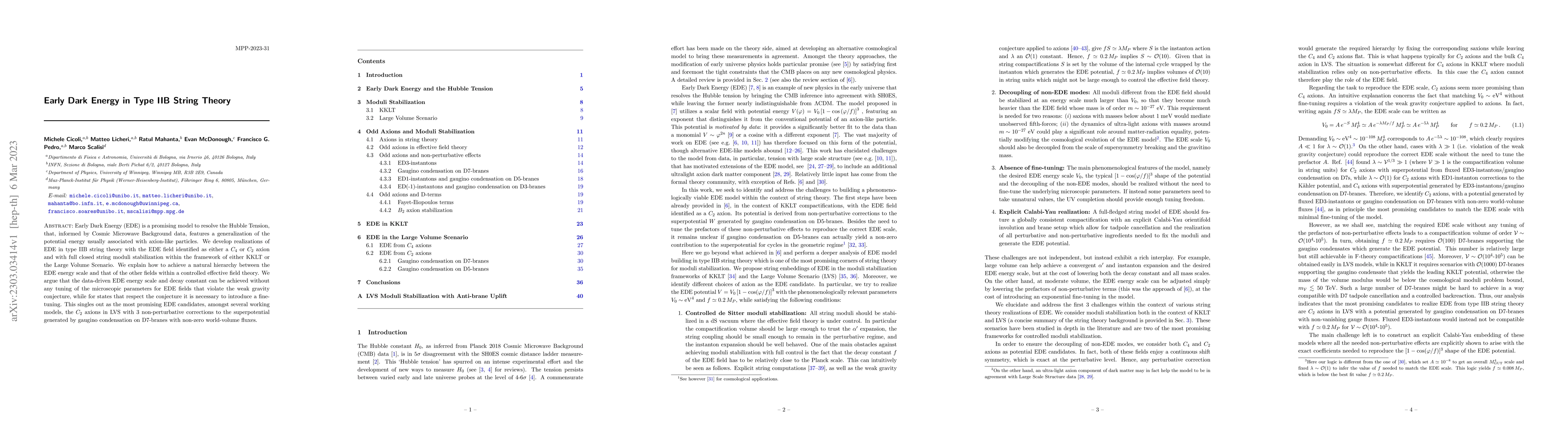 Thumbnail for Early Dark Energy in Type IIB String Theory