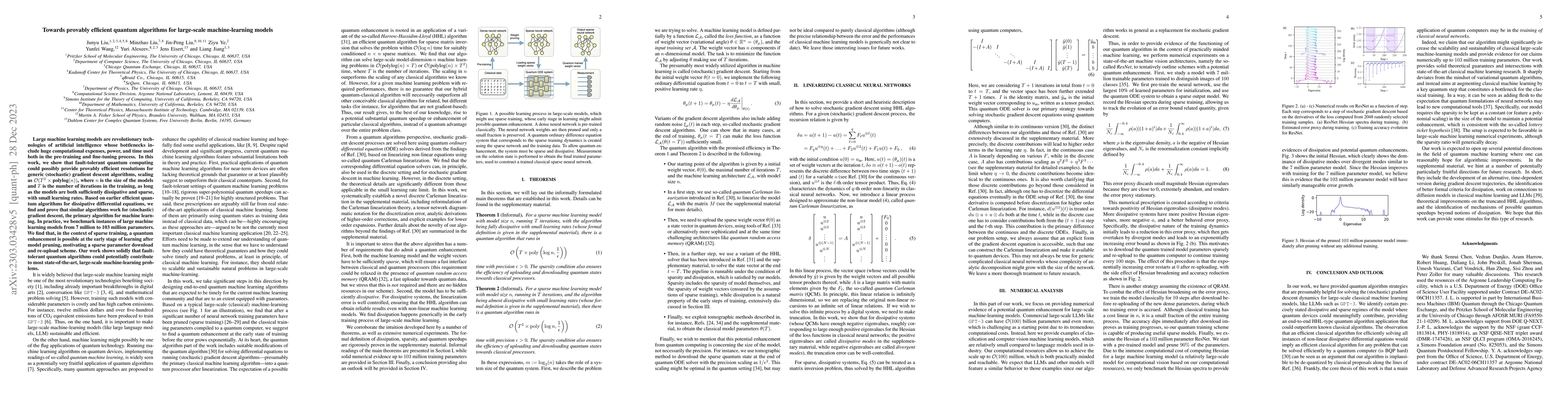 Thumbnail for Towards provably efficient quantum algorithms for large-scale
  machine-learning models