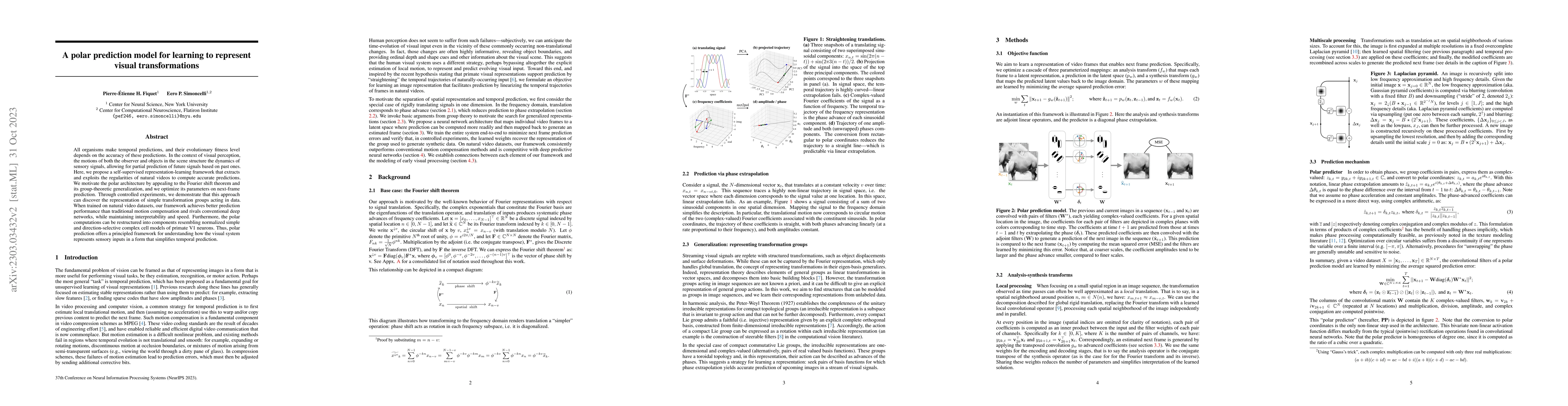 Thumbnail for A polar prediction model for learning to represent visual
  transformations