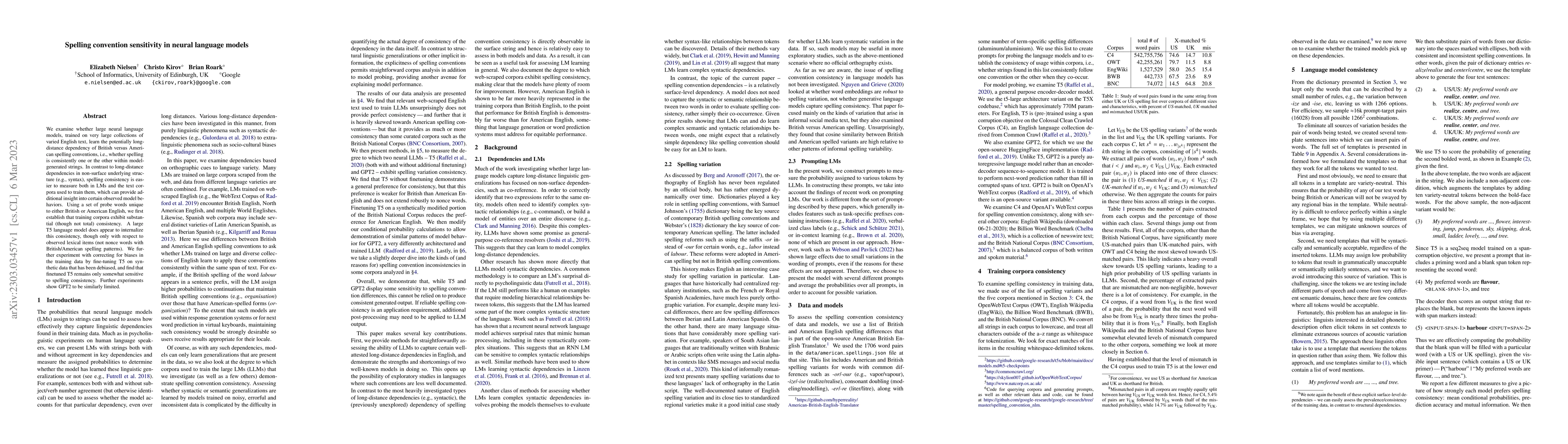 Thumbnail for Spelling convention sensitivity in neural language models