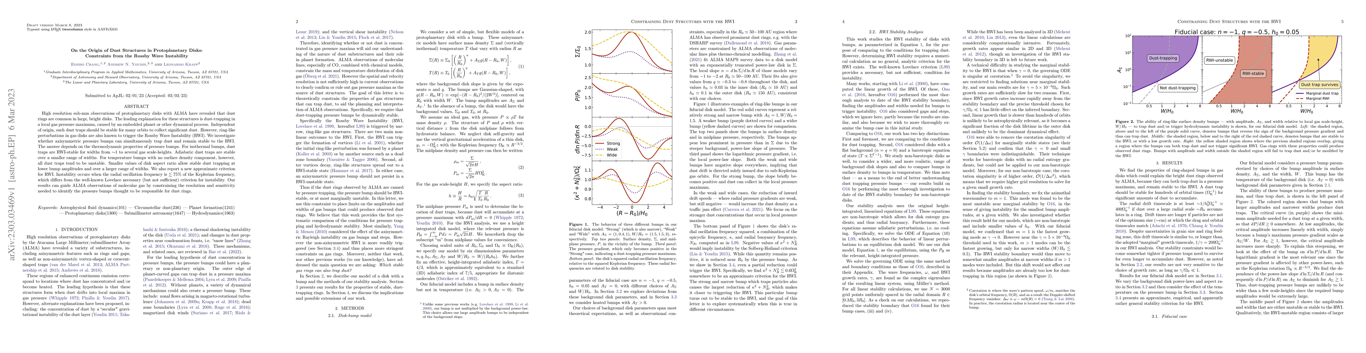 Thumbnail for On the Origin of Dust Structures in Protoplanetary Disks: Constraints
  from the Rossby Wave Instability