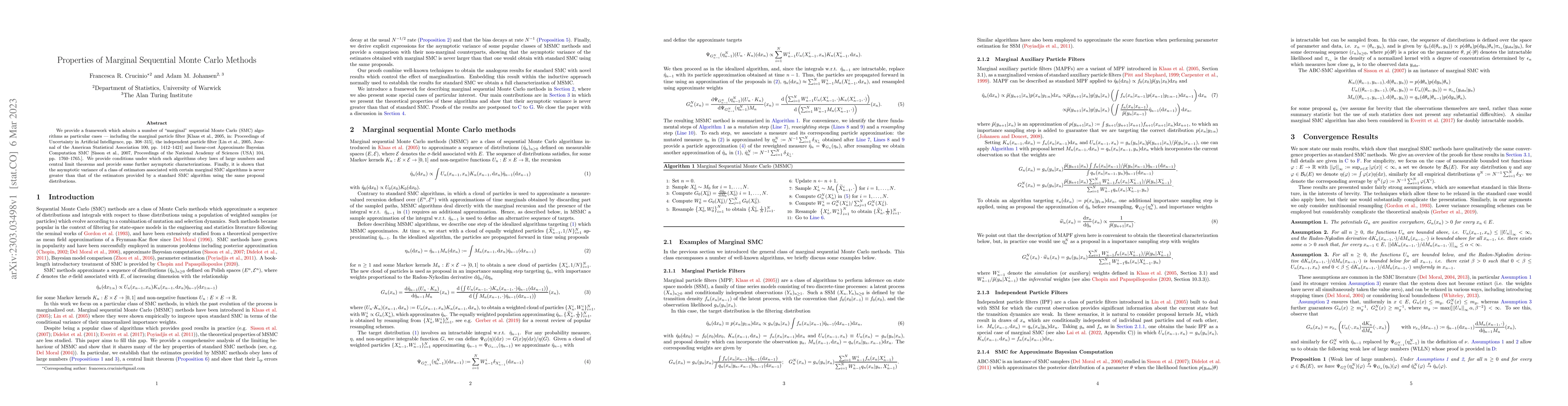 Thumbnail for Properties of Marginal Sequential Monte Carlo Methods