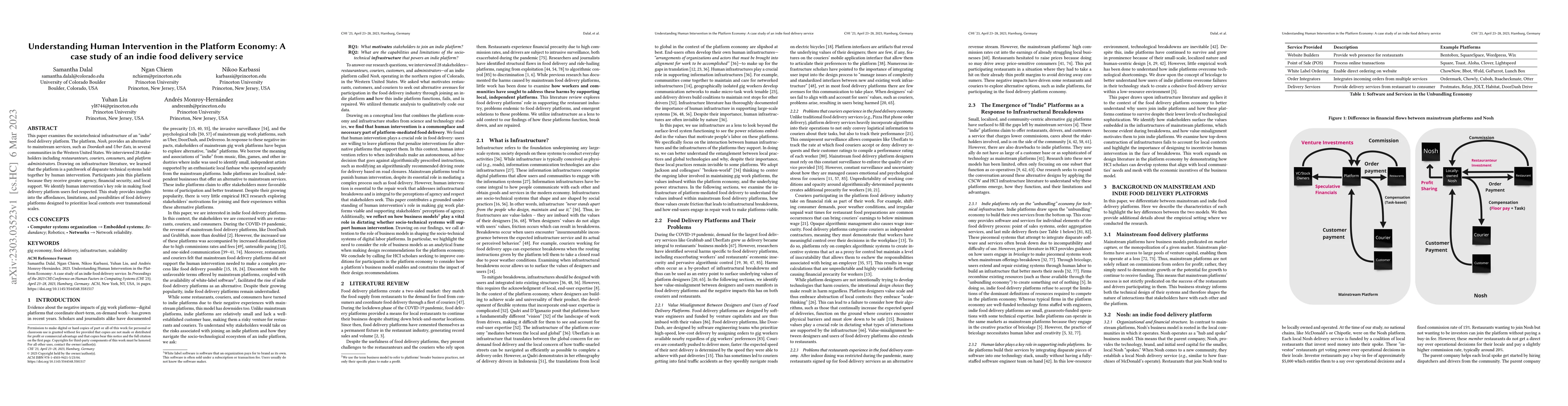 Thumbnail for Understanding Human Intervention in the Platform Economy: A case study
  of an indie food delivery service