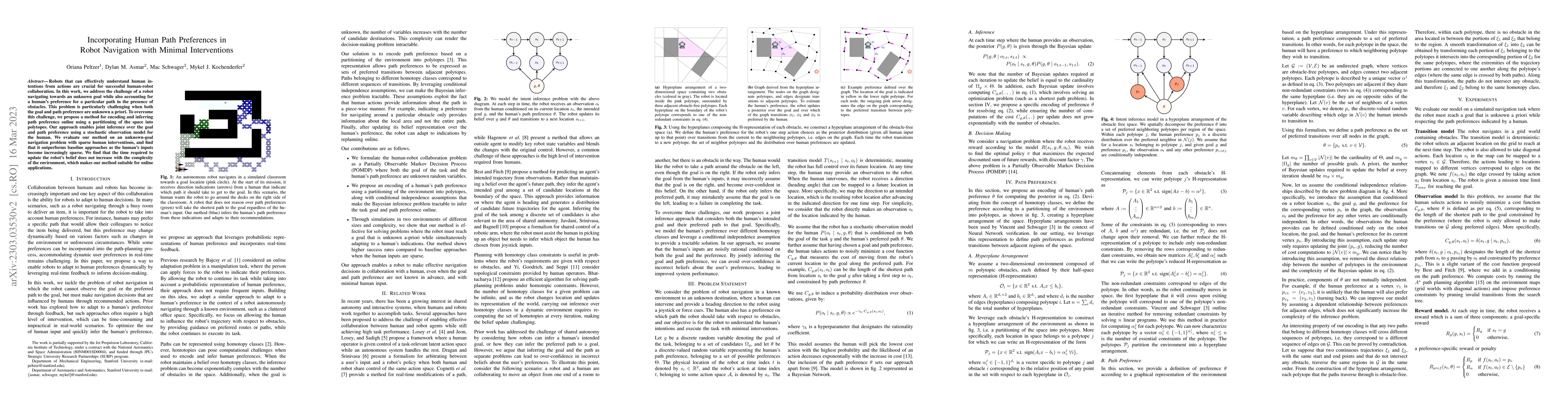Thumbnail for Incorporating Human Path Preferences in Robot Navigation with Minimal
  Interventions