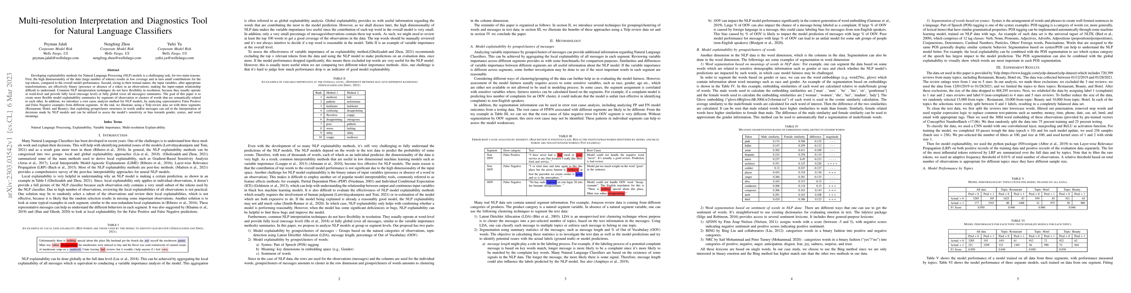 Thumbnail for Multi-resolution Interpretation and Diagnostics Tool for Natural
  Language Classifiers