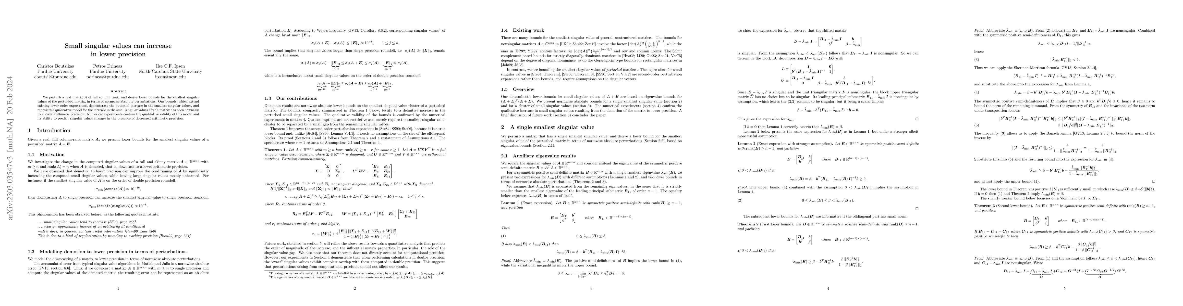 Thumbnail for Small singular values can increase in lower precision