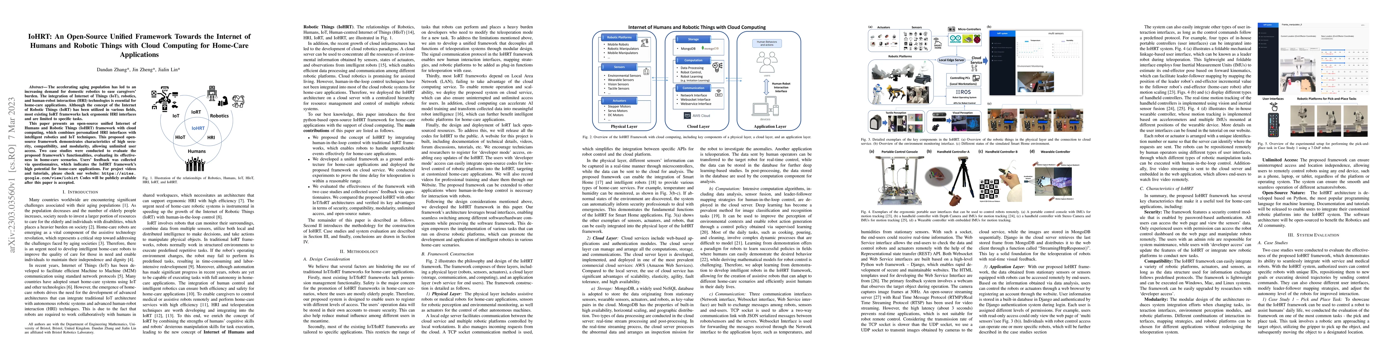 Thumbnail for IoHRT: An Open-Source Unified Framework Towards the Internet of Humans
  and Robotic Things with Cloud Computing for Home-Care Applications