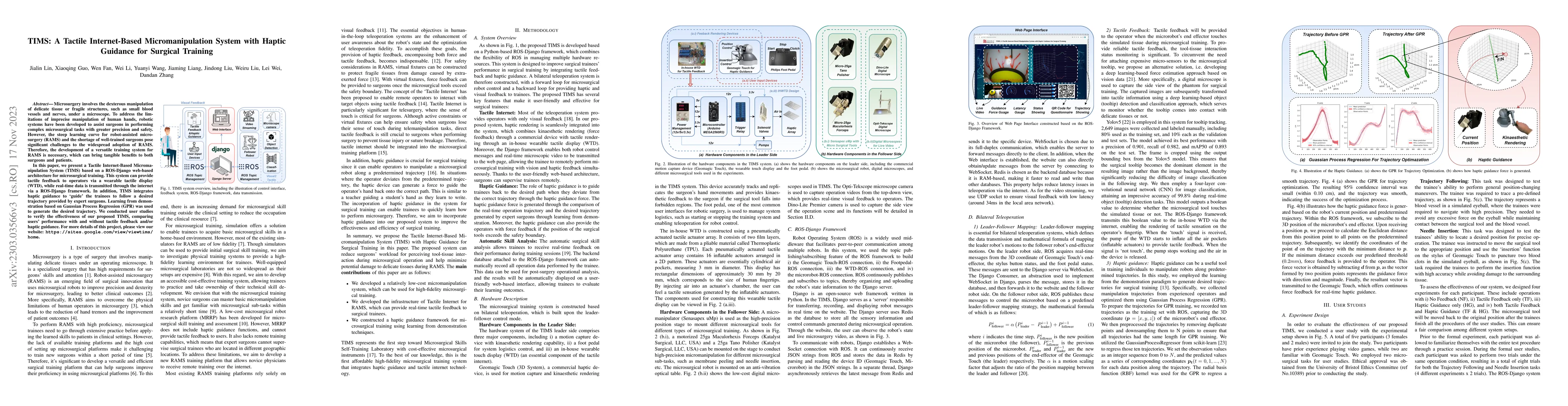 Thumbnail for TIMS: A Tactile Internet-Based Micromanipulation System with Haptic
  Guidance for Surgical Training