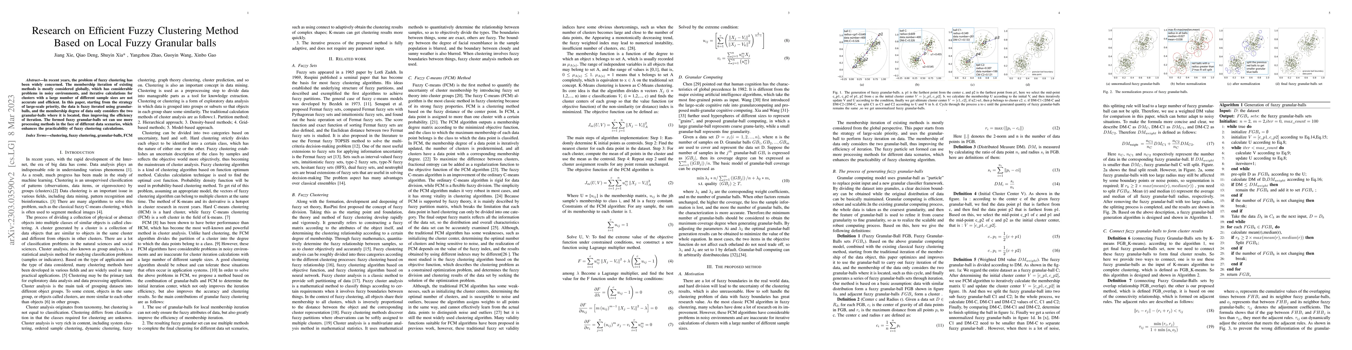 Thumbnail for Research on Efficient Fuzzy Clustering Method Based on Local Fuzzy
  Granular balls