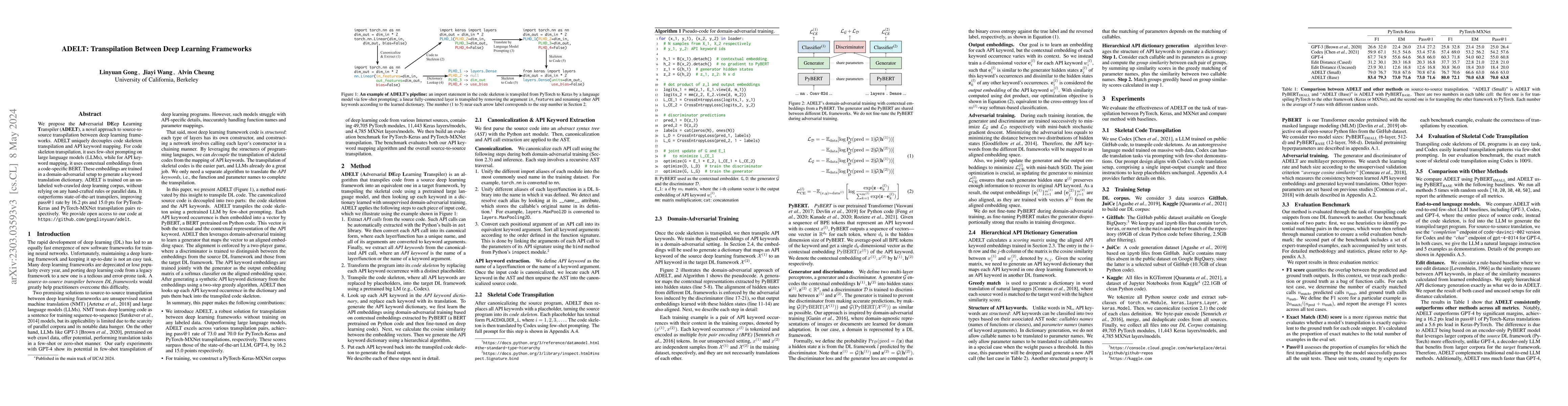 Thumbnail for ADELT: Transpilation Between Deep Learning Frameworks