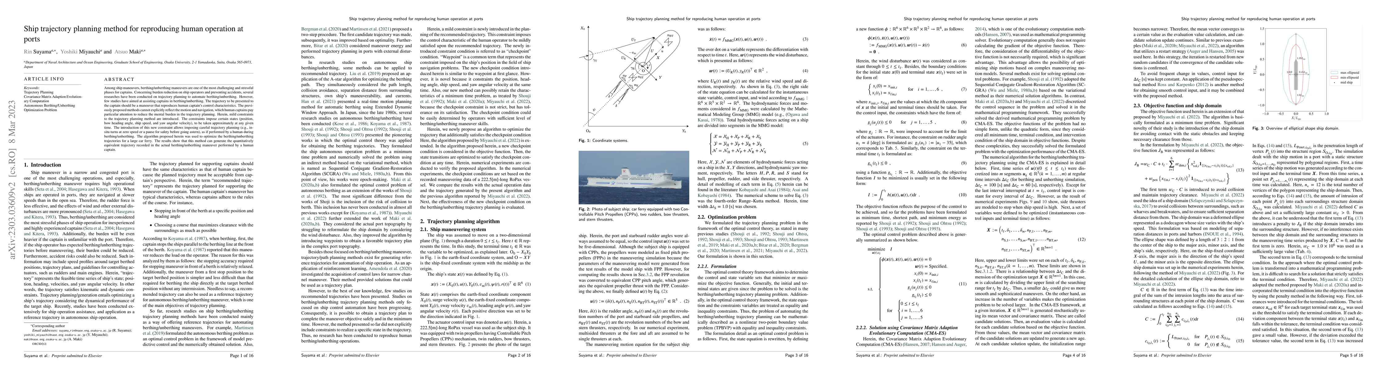 Thumbnail for Ship trajectory planning method for reproducing human operation at ports
