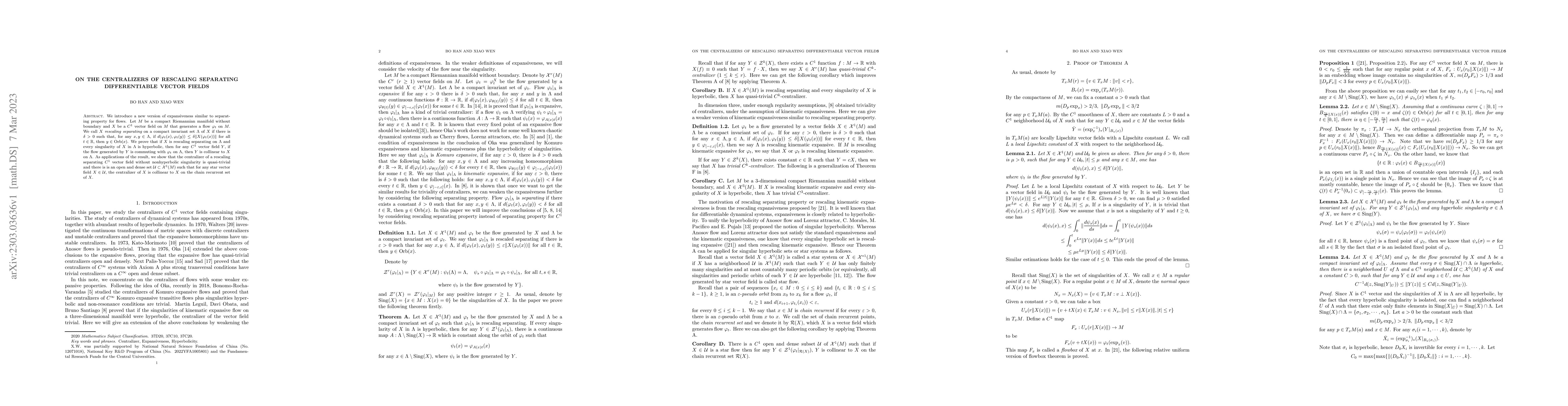 Thumbnail for On the centralizers of rescaling separating differentiable vector fields