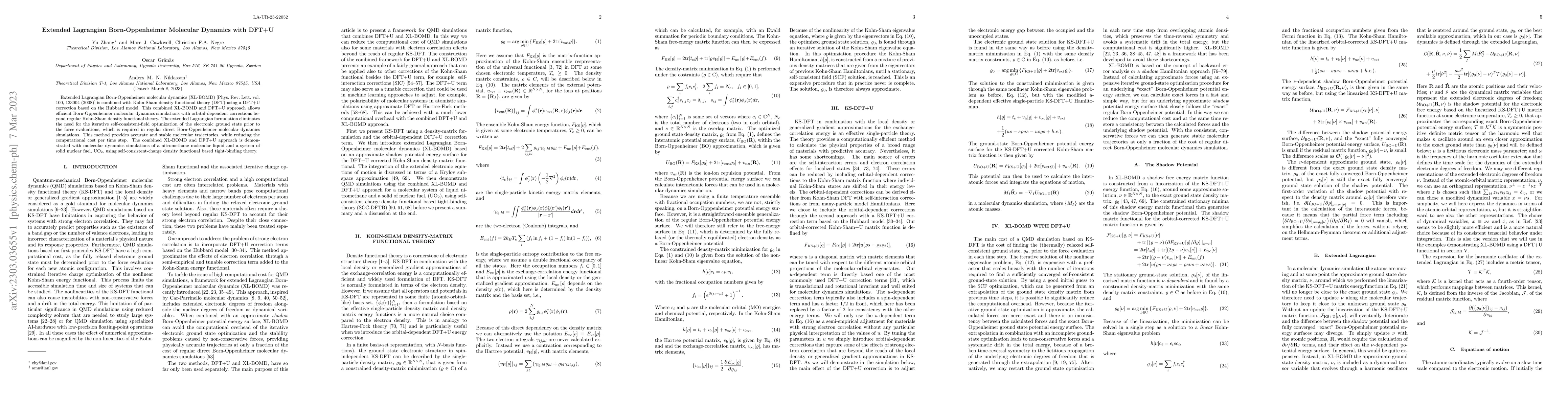 Thumbnail for Extended Lagrangian Born-Oppenheimer Molecular Dynamics with DFT+U