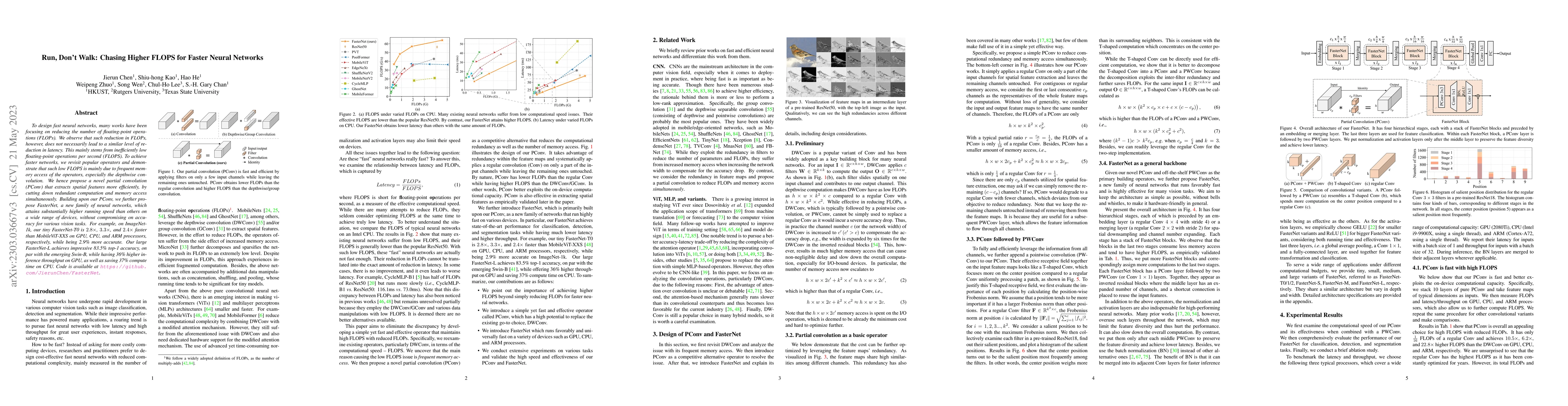 Thumbnail for Run, Don't Walk: Chasing Higher FLOPS for Faster Neural Networks