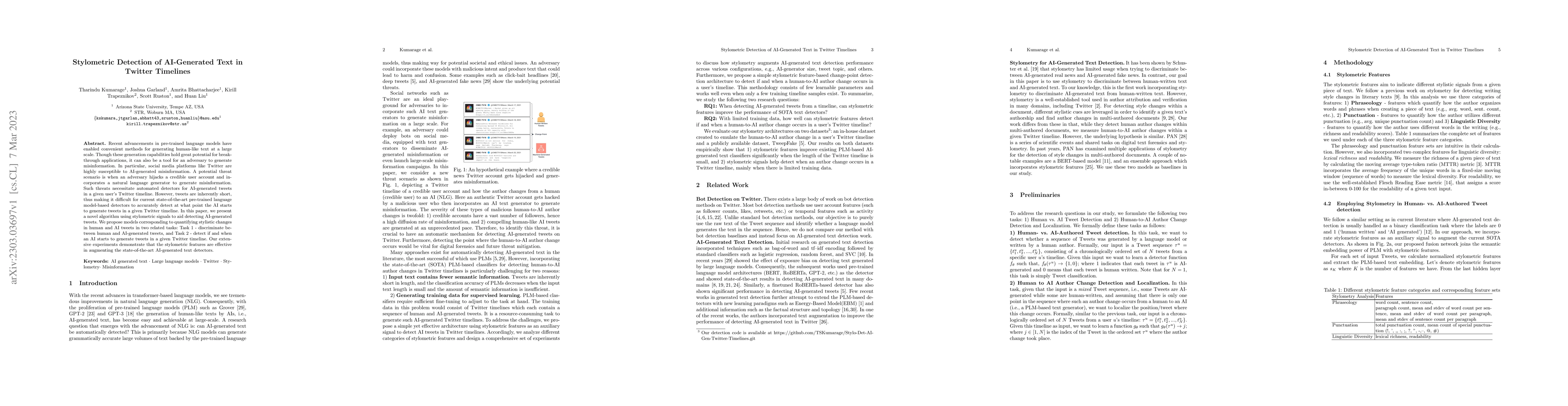 Thumbnail for Stylometric Detection of AI-Generated Text in Twitter Timelines
