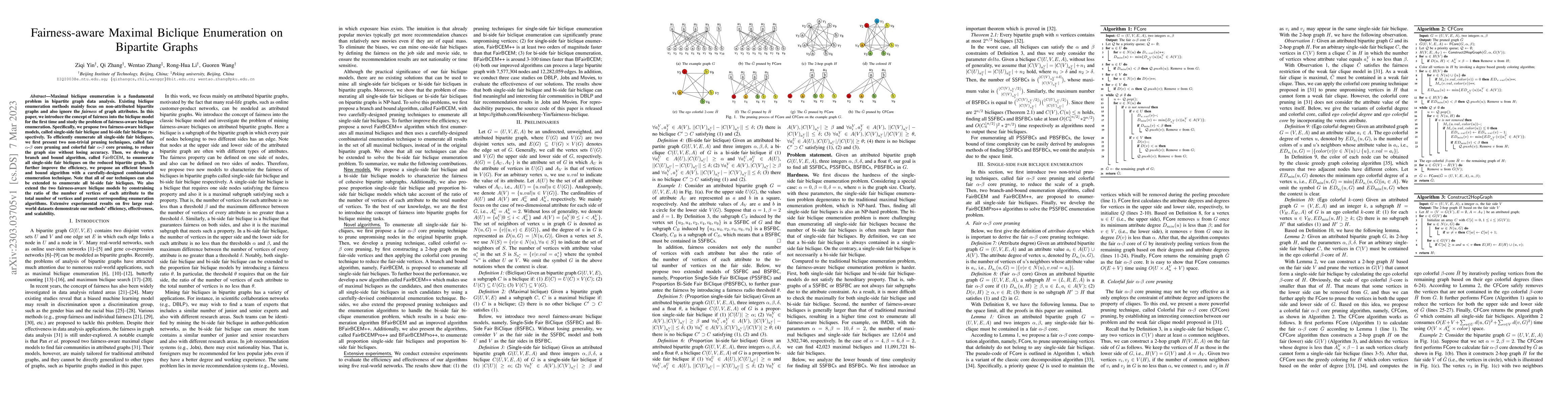 Thumbnail for Fairness-aware Maximal Biclique Enumeration on Bipartite Graphs