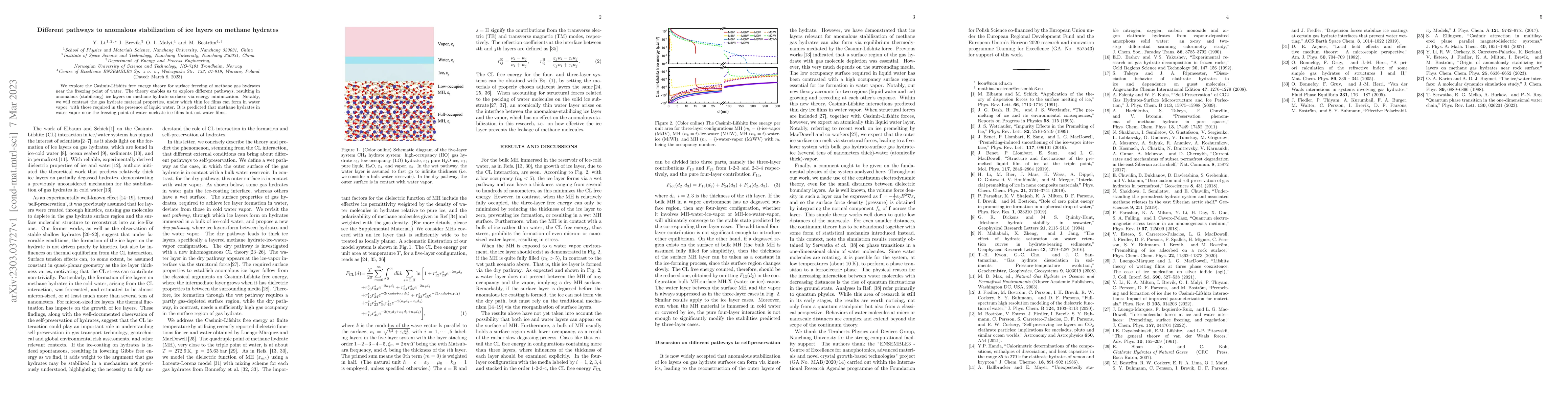 Thumbnail for Different pathways to anomalous stabilization of ice layers on methane
  hydrates