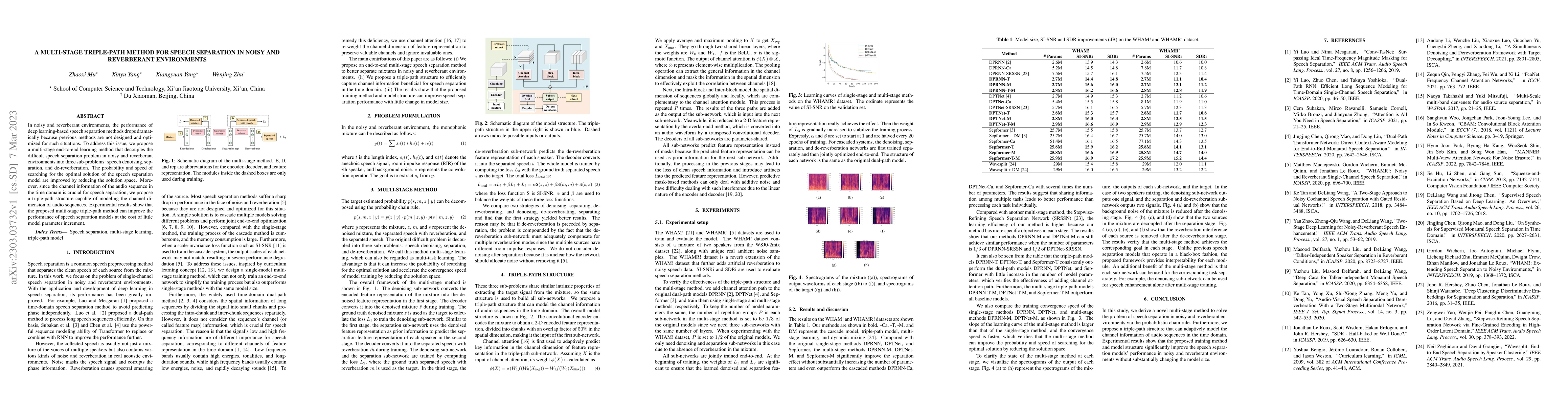 Thumbnail for A Multi-Stage Triple-Path Method for Speech Separation in Noisy and
  Reverberant Environments