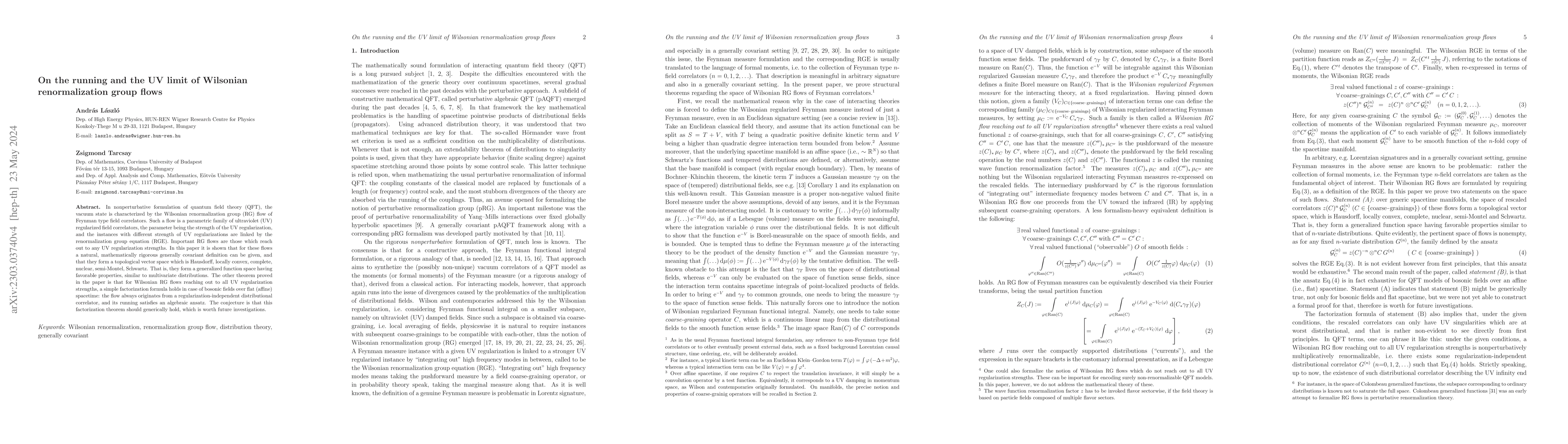 Thumbnail for On the running and the UV limit of Wilsonian renormalization group flows