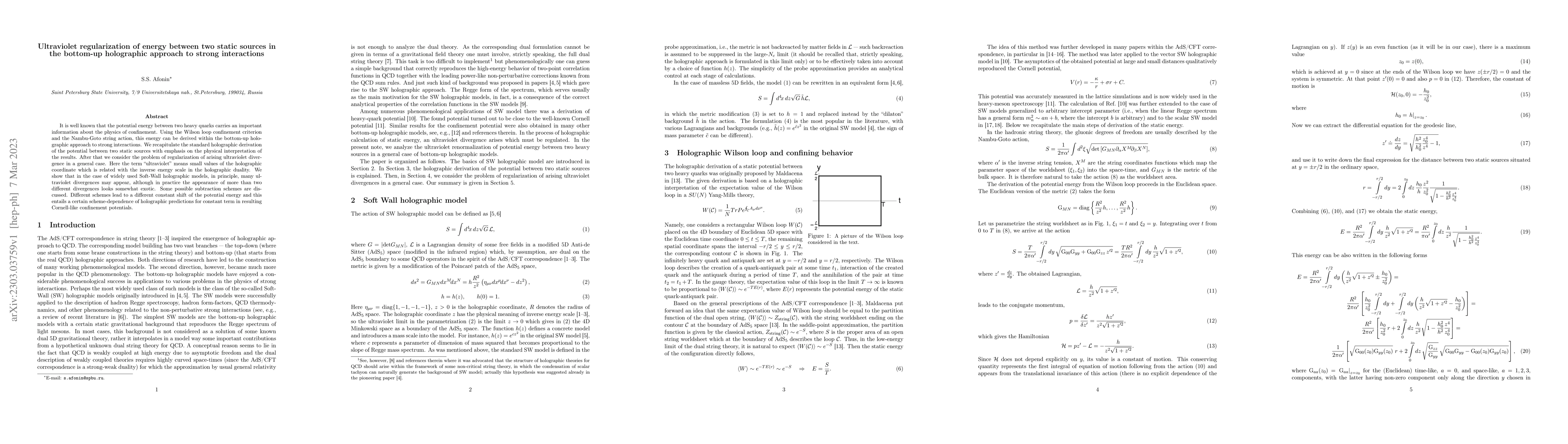 Thumbnail for Ultraviolet regularization of energy between two static sources in the
  bottom-up holographic approach to strong interactions