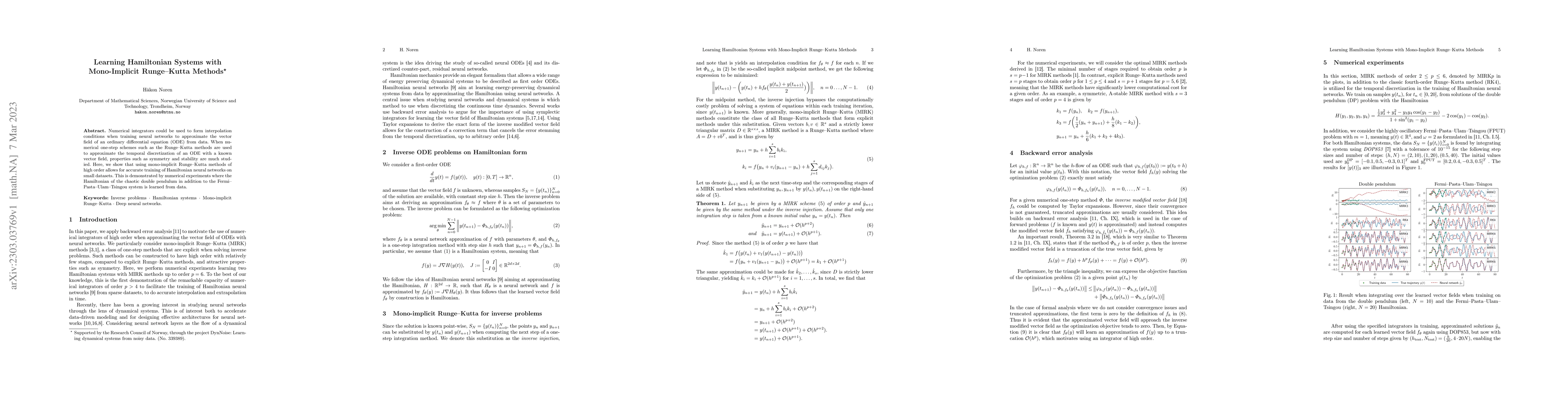 Thumbnail for Learning Hamiltonian Systems with Mono-Implicit Runge-Kutta Methods
