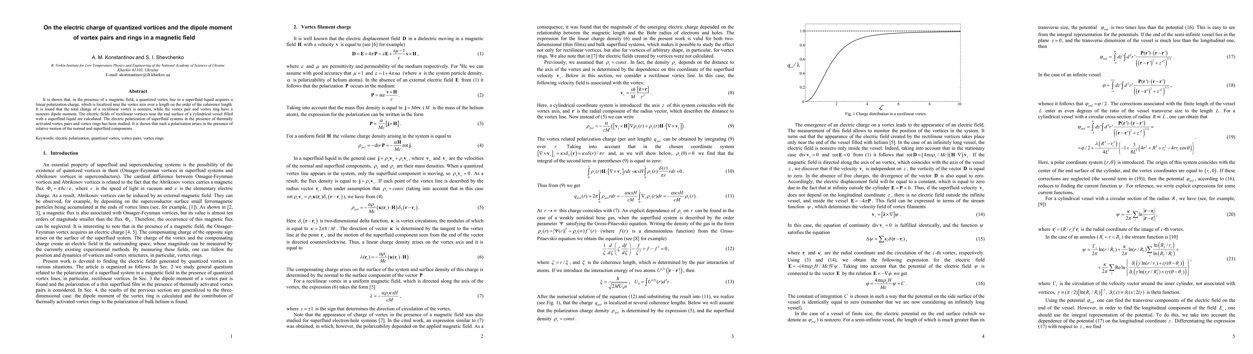 Thumbnail for On the electric charge of quantized vortices and the dipole moment of
  vortex pairs and rings in a magnetic field