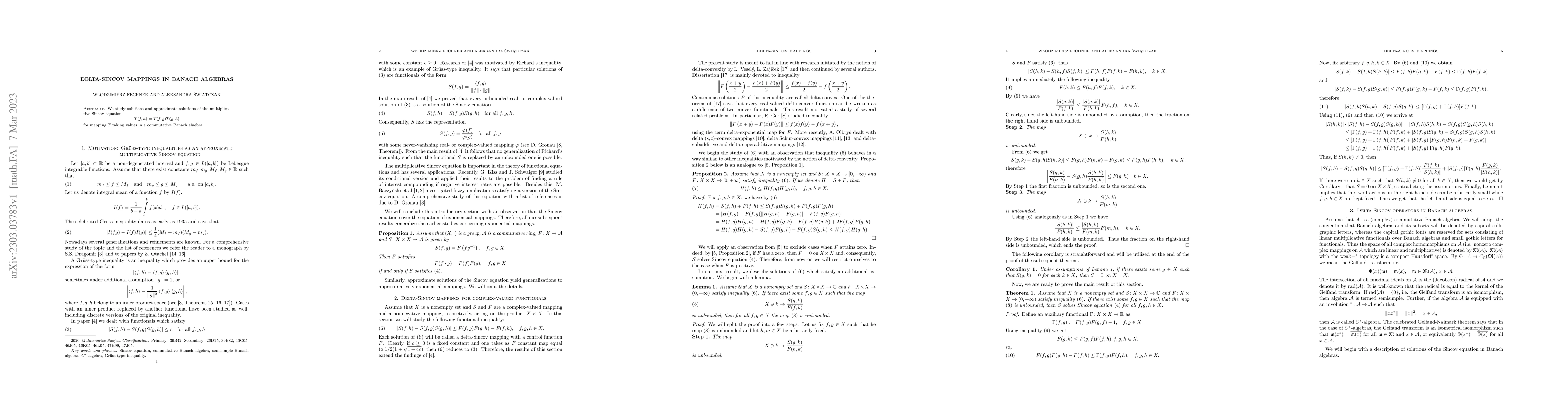 Thumbnail for Delta-Sincov mappings in Banach algebras