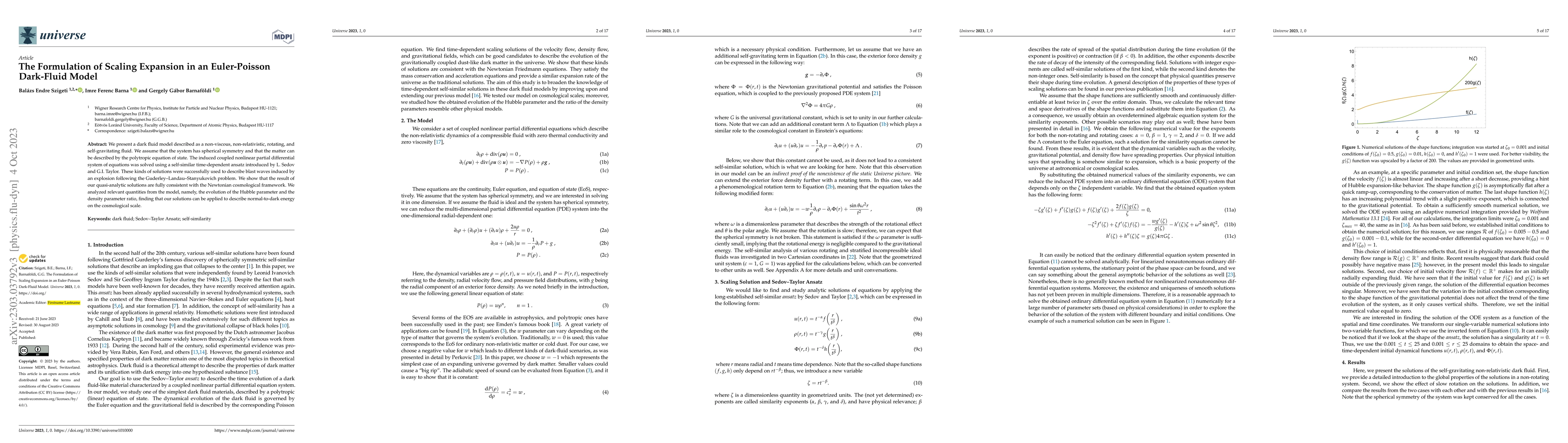 Thumbnail for The Formulation of Scaling Expansion in an Euler-Poisson Dark-fluid
  Model