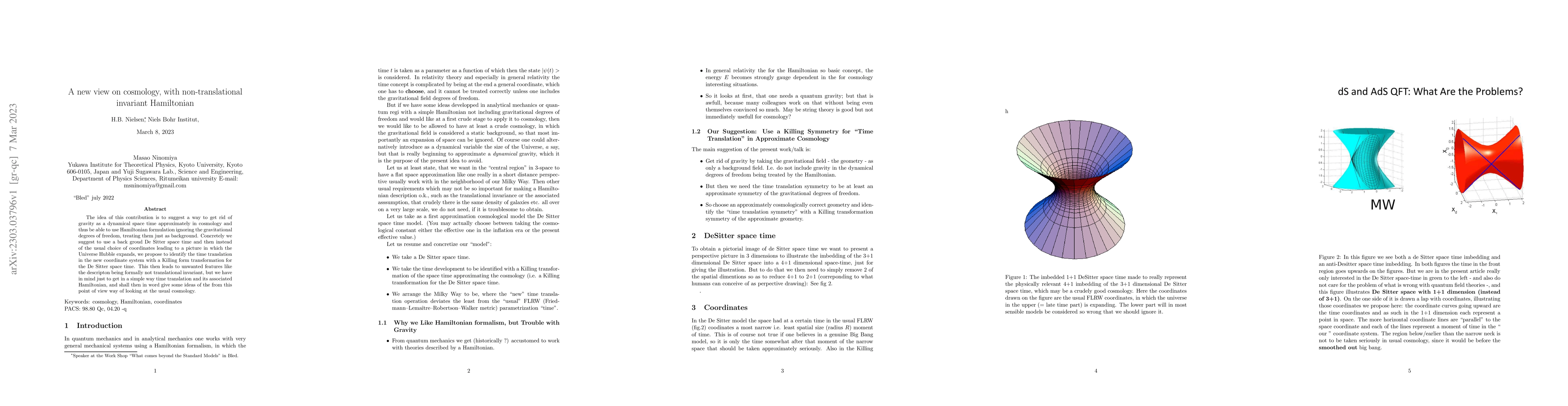 Thumbnail for A new view on cosmology, with non-translational invariant Hamiltonian