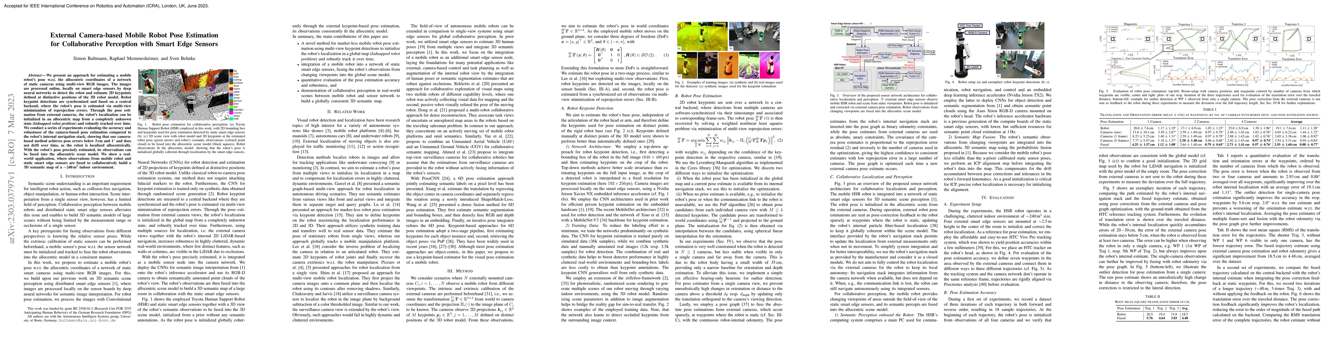 Thumbnail for External Camera-based Mobile Robot Pose Estimation for Collaborative
  Perception with Smart Edge Sensors