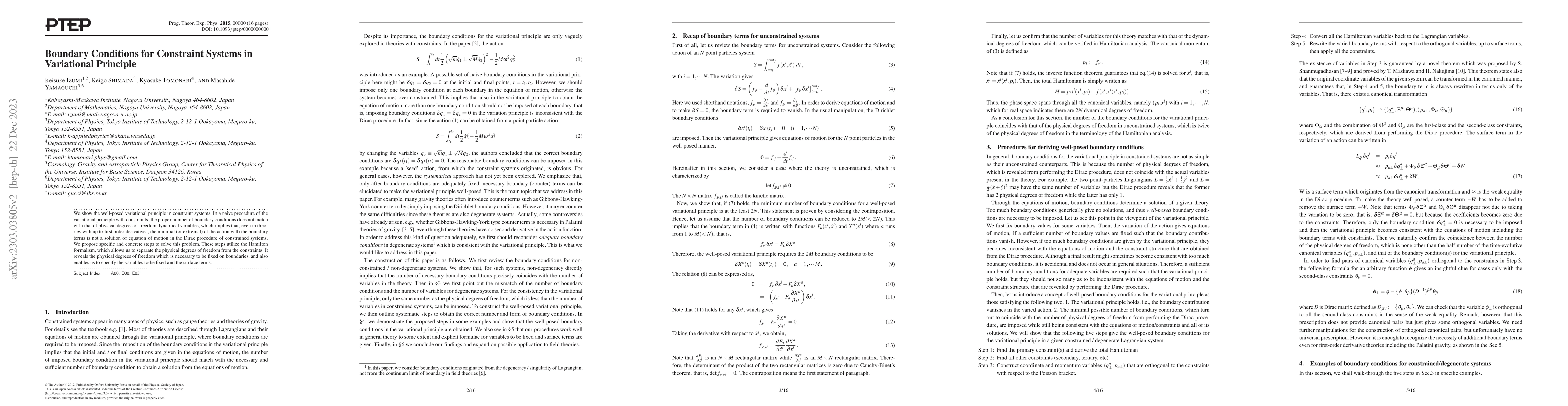 Thumbnail for Boundary Conditions for Constraint Systems in Variational Principle