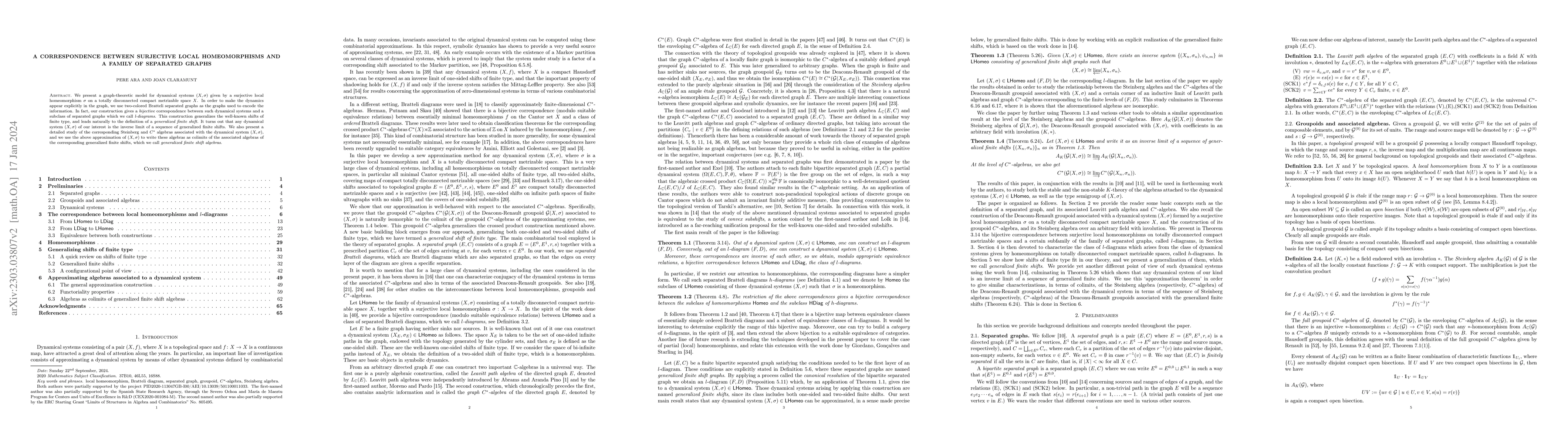 Thumbnail for A correspondence between surjective local homeomorphisms and a family of
  separated graphs