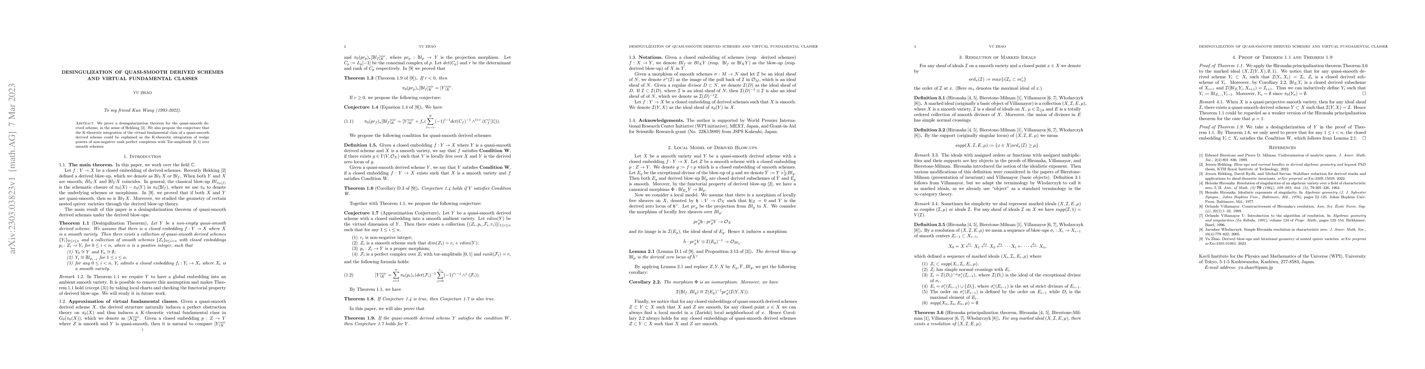 Thumbnail for Desingulization of Quasi-smooth Derived Schemes and Virtual Fundamental
  Classes