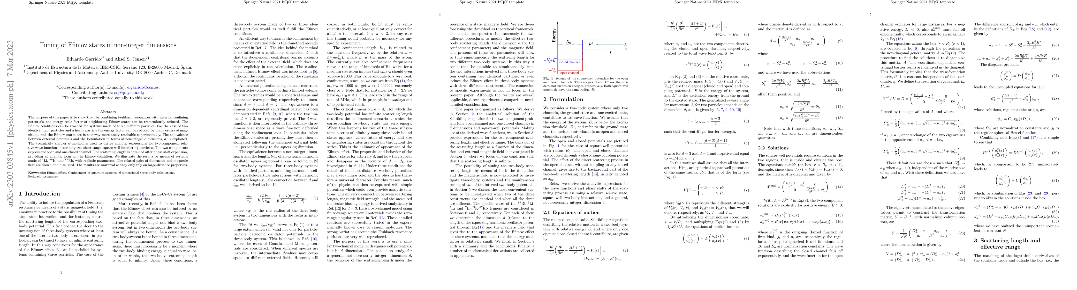 Thumbnail for Tuning of Efimov states in non-integer dimensions