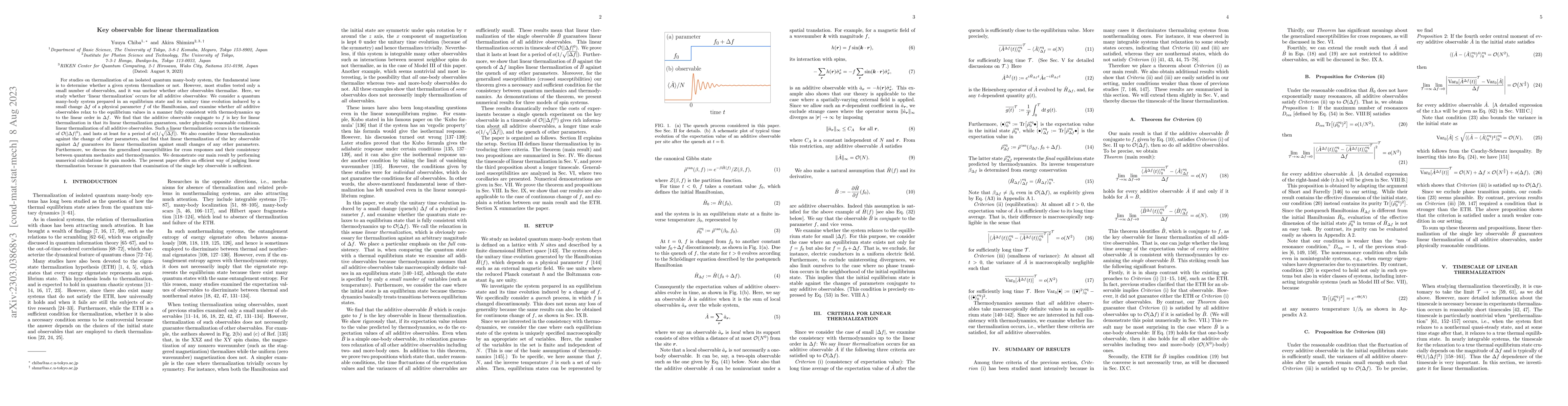 Thumbnail for Key Observable for Linear Thermalization