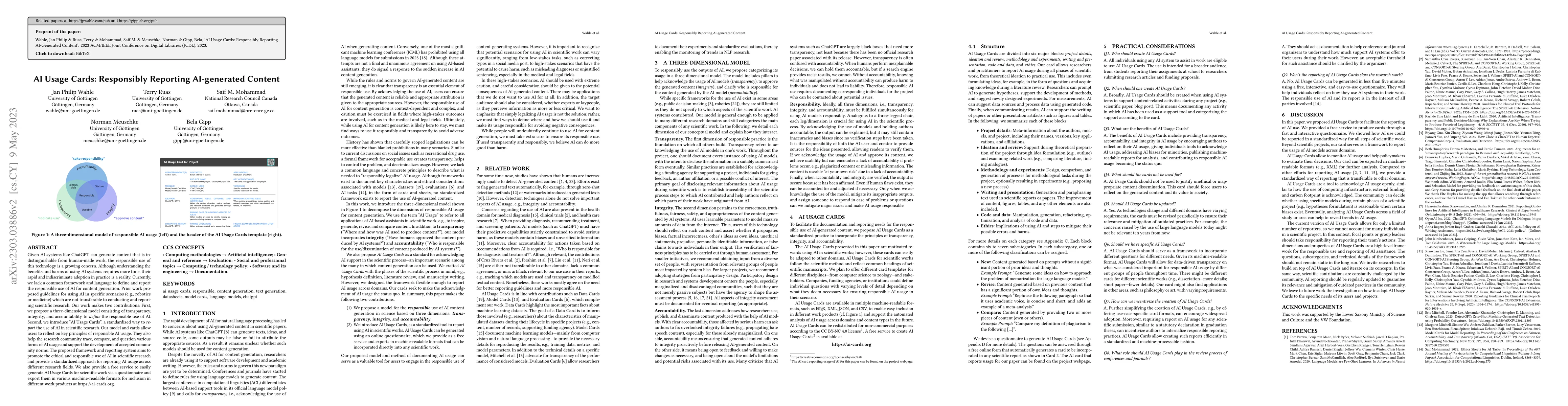 Thumbnail for AI Usage Cards: Responsibly Reporting AI-generated Content