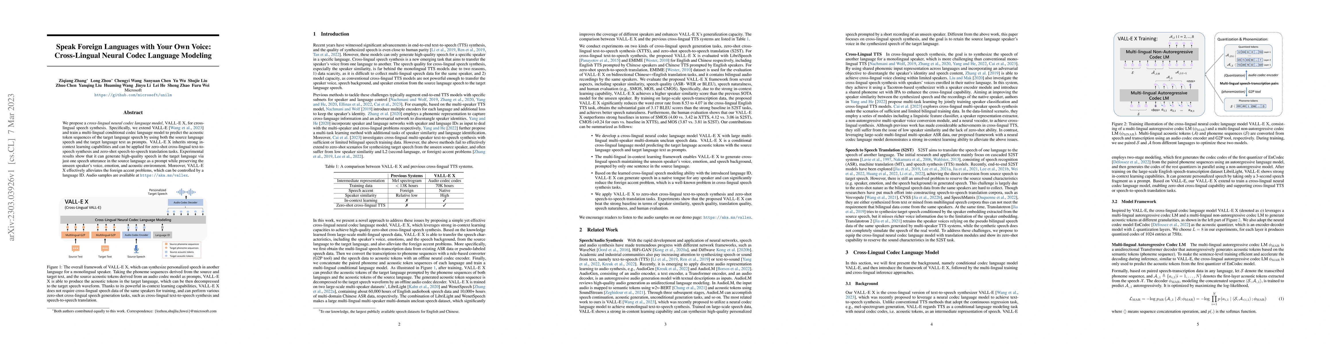 Thumbnail for Speak Foreign Languages with Your Own Voice: Cross-Lingual Neural Codec
  Language Modeling