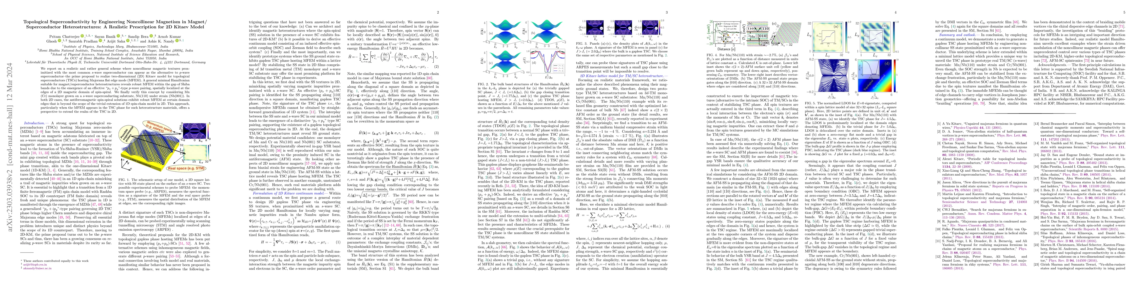 Thumbnail for Topological Superconductivity by Engineering Noncollinear Magnetism in
  Magnet/ Superconductor Heterostructures: A Realistic Prescription for 2D
  Kitaev Model