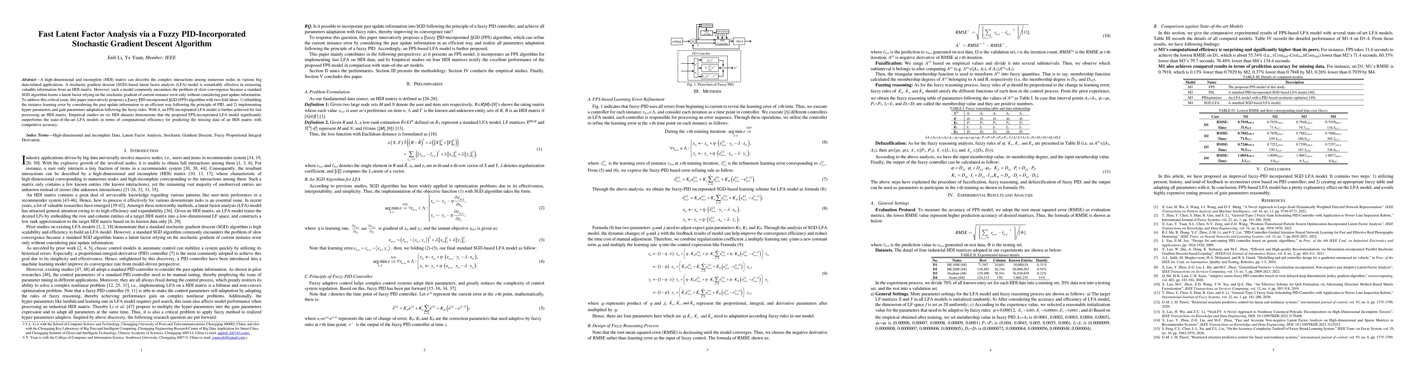 Thumbnail for Fast Latent Factor Analysis via a Fuzzy PID-Incorporated Stochastic
  Gradient Descent Algorithm