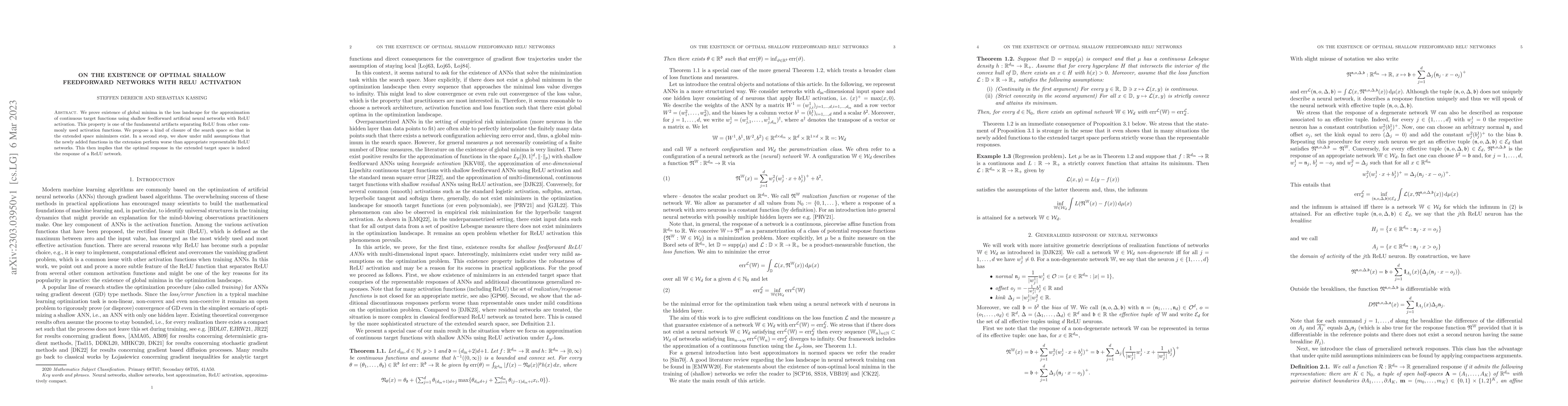 Thumbnail for On the existence of optimal shallow feedforward networks with ReLU
  activation