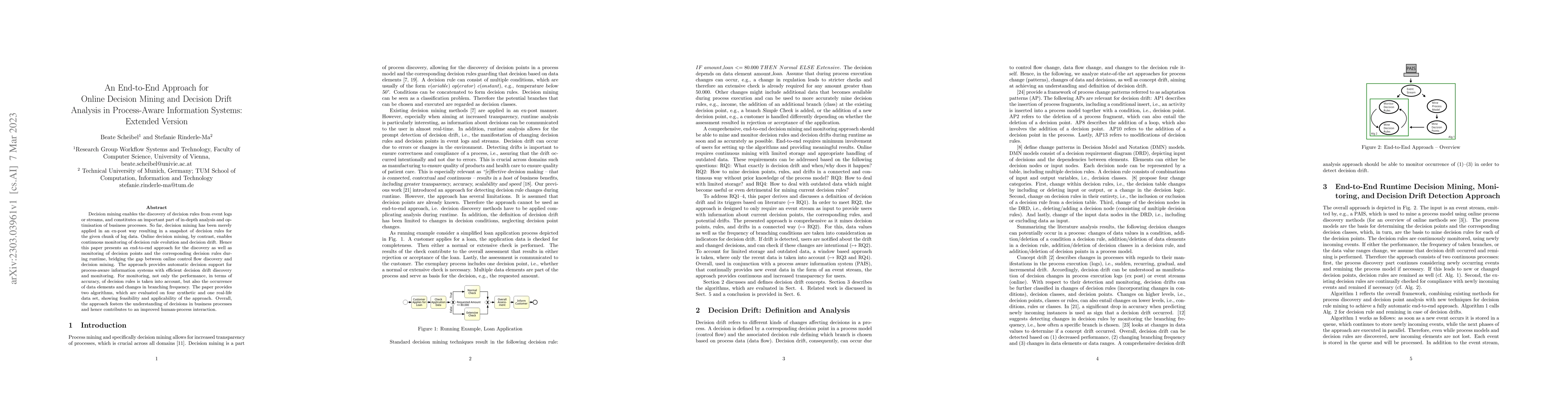 Thumbnail for An End-to-End Approach for Online Decision Mining and Decision Drift
  Analysis in Process-Aware Information Systems: Extended Version