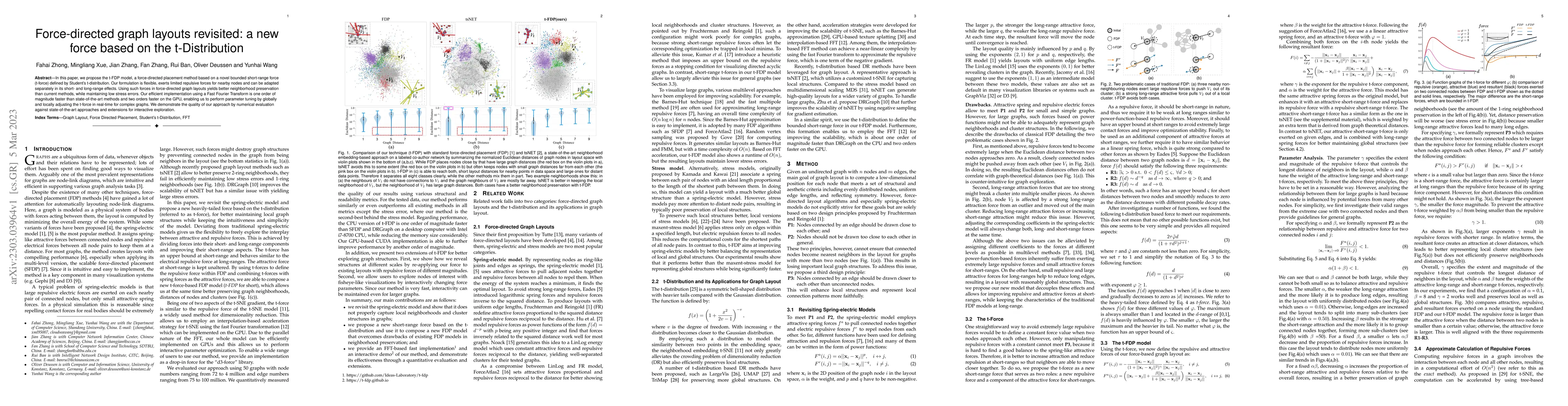Thumbnail for Force-Directed Graph Layouts Revisited: A New Force Based on the
  T-Distribution